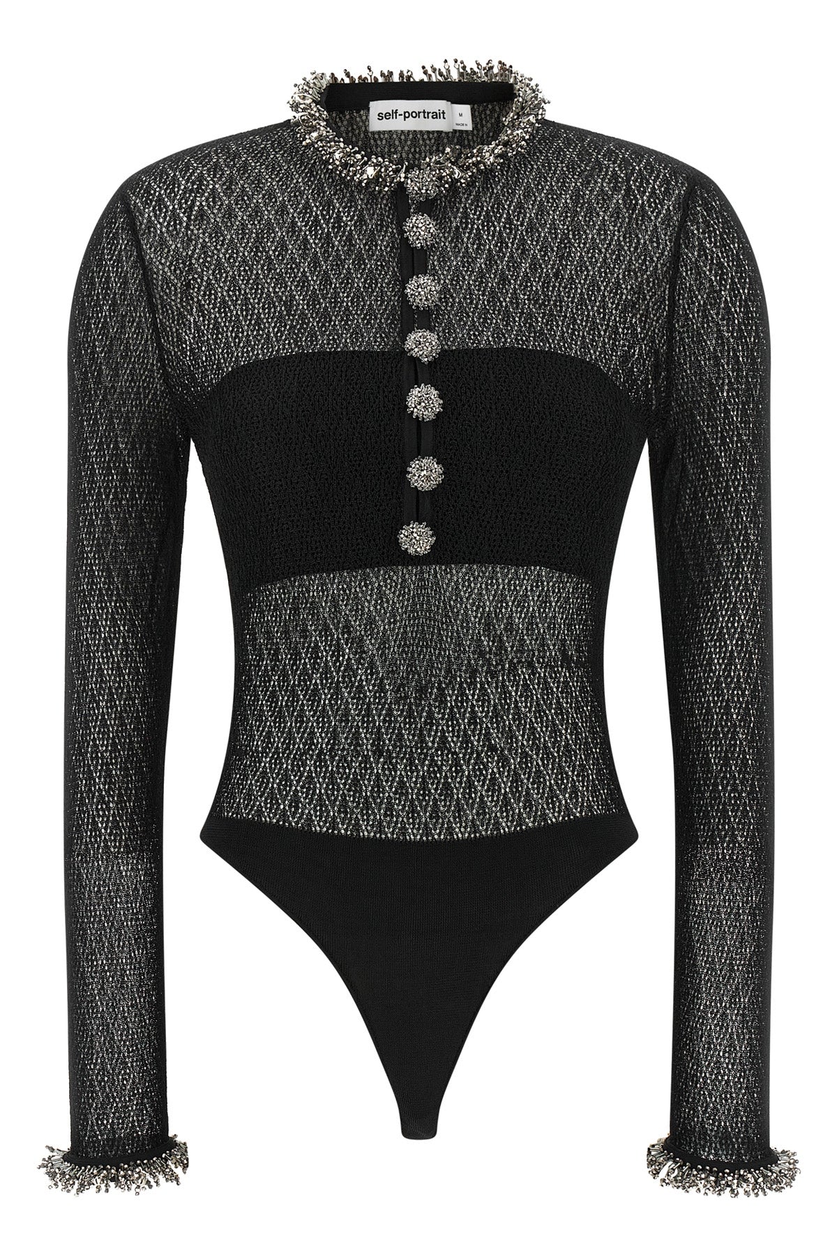 Openwork knitted bodysuit