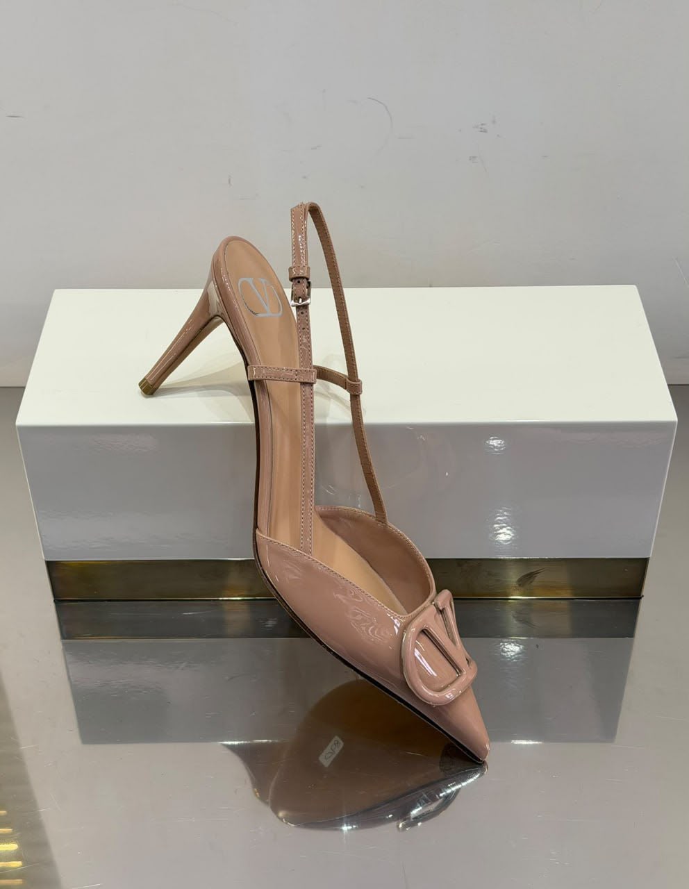 VLogo Signature Slingback Pump in Patent Leather