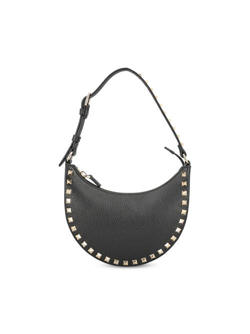 Mini borsa hobo Rockstud in Vitello granato
