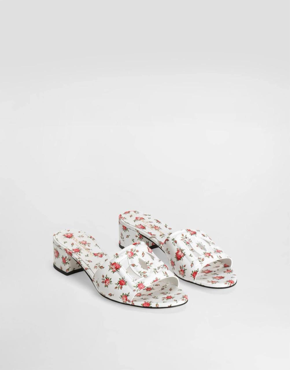 DG Logo Mules in Printed Calfskin