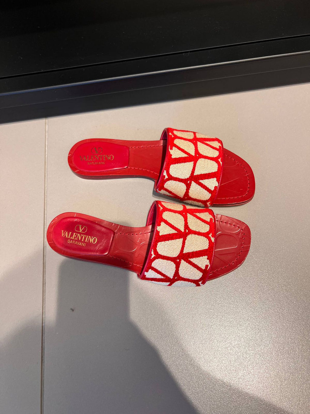 Valentino Garavani VLogo Signature Slide Sandal in Fabric