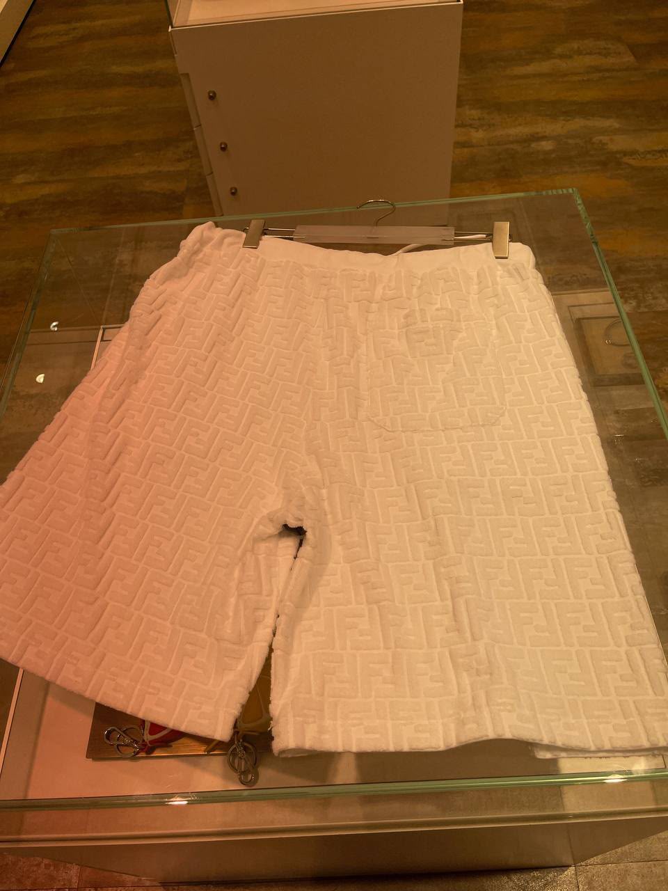 FF Logo Embossed Terry Cloth Shorts