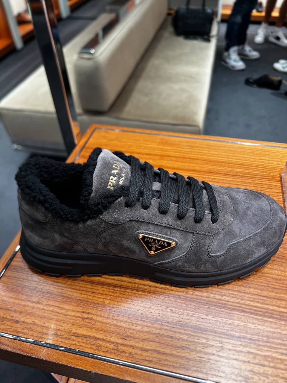 Suede Sneakers with Shearling Lining