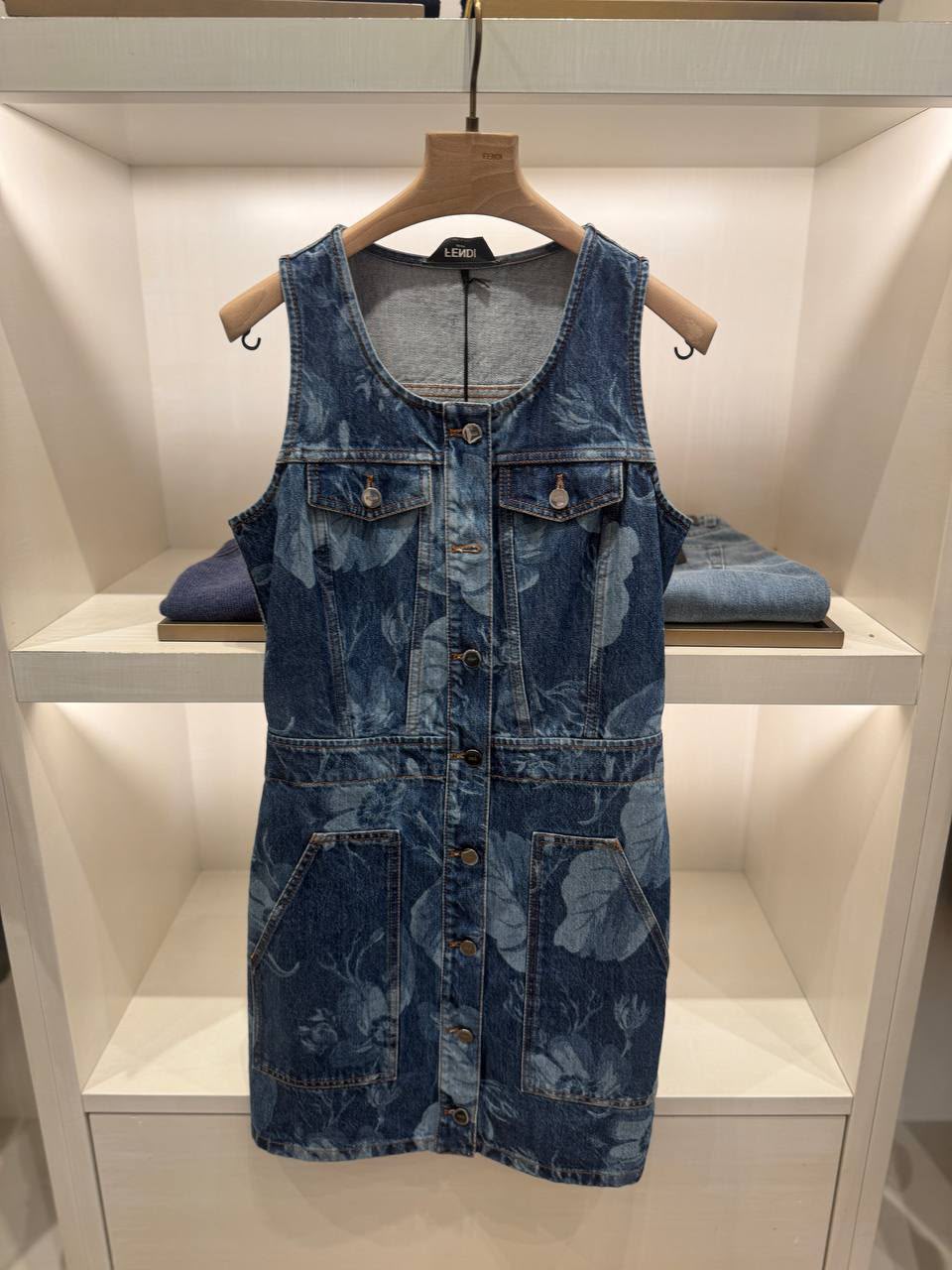 Floral Print Denim Dress