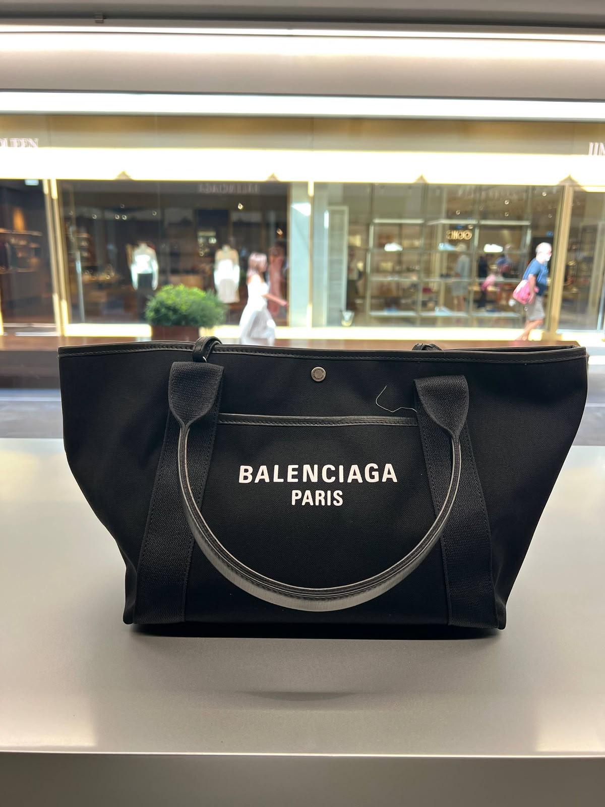 Navy Cabas Tote Bag