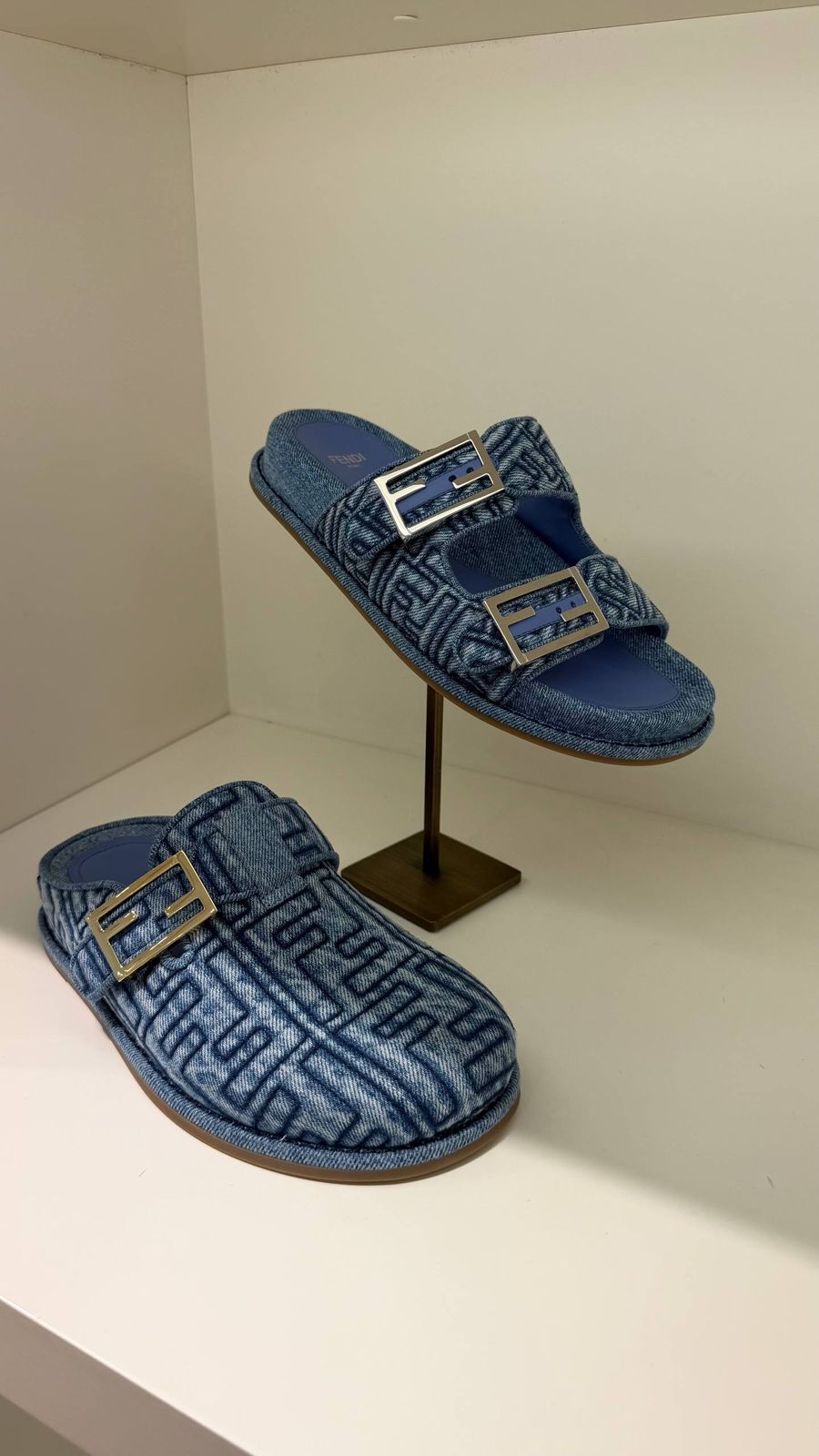 O'Lock Denim Slides and Mules