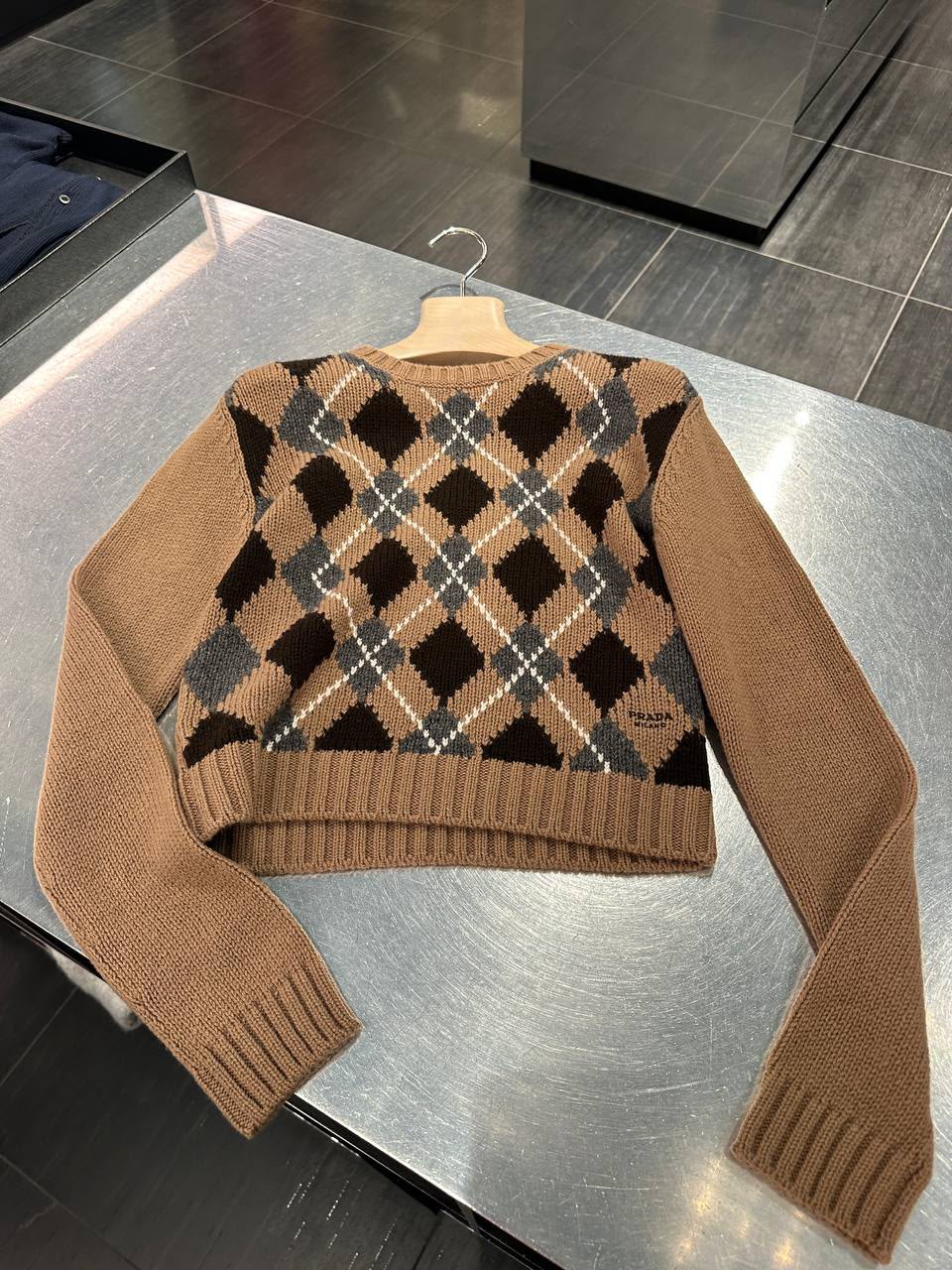 Argyle Wool-Cashmere Sweater