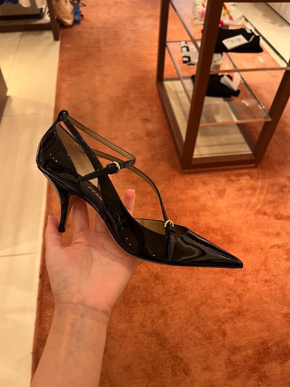 Patent Leather T-Strap Pumps
