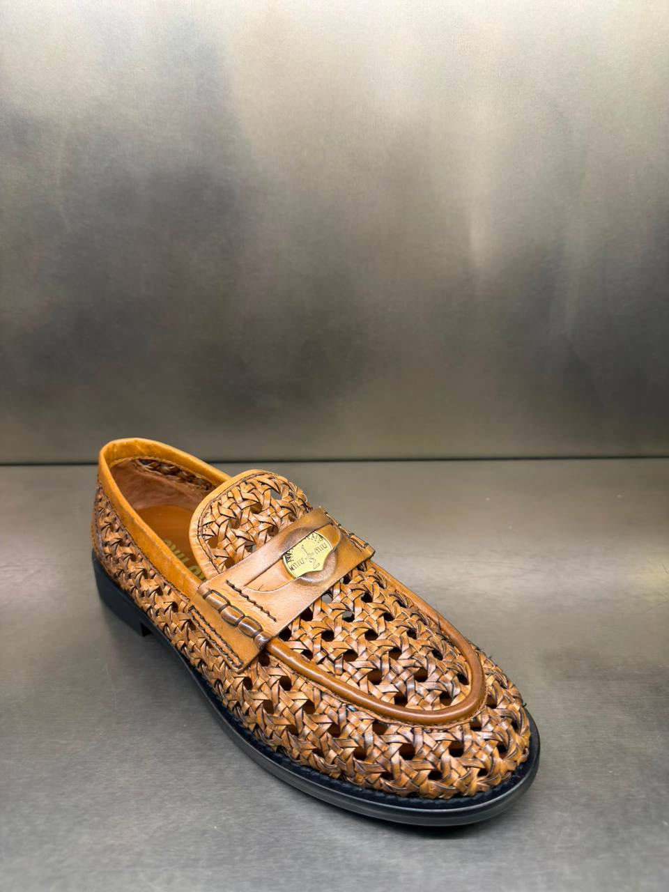 Woven Leather Loafers