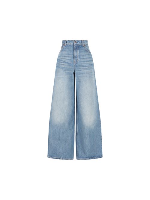Jeans a gamba ampia e vita alta in denim