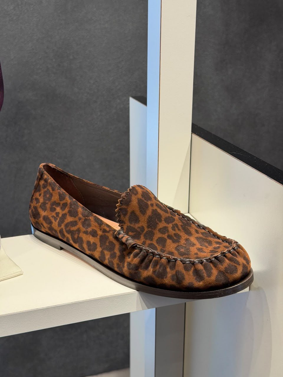 Leopard Print Suede Loafers