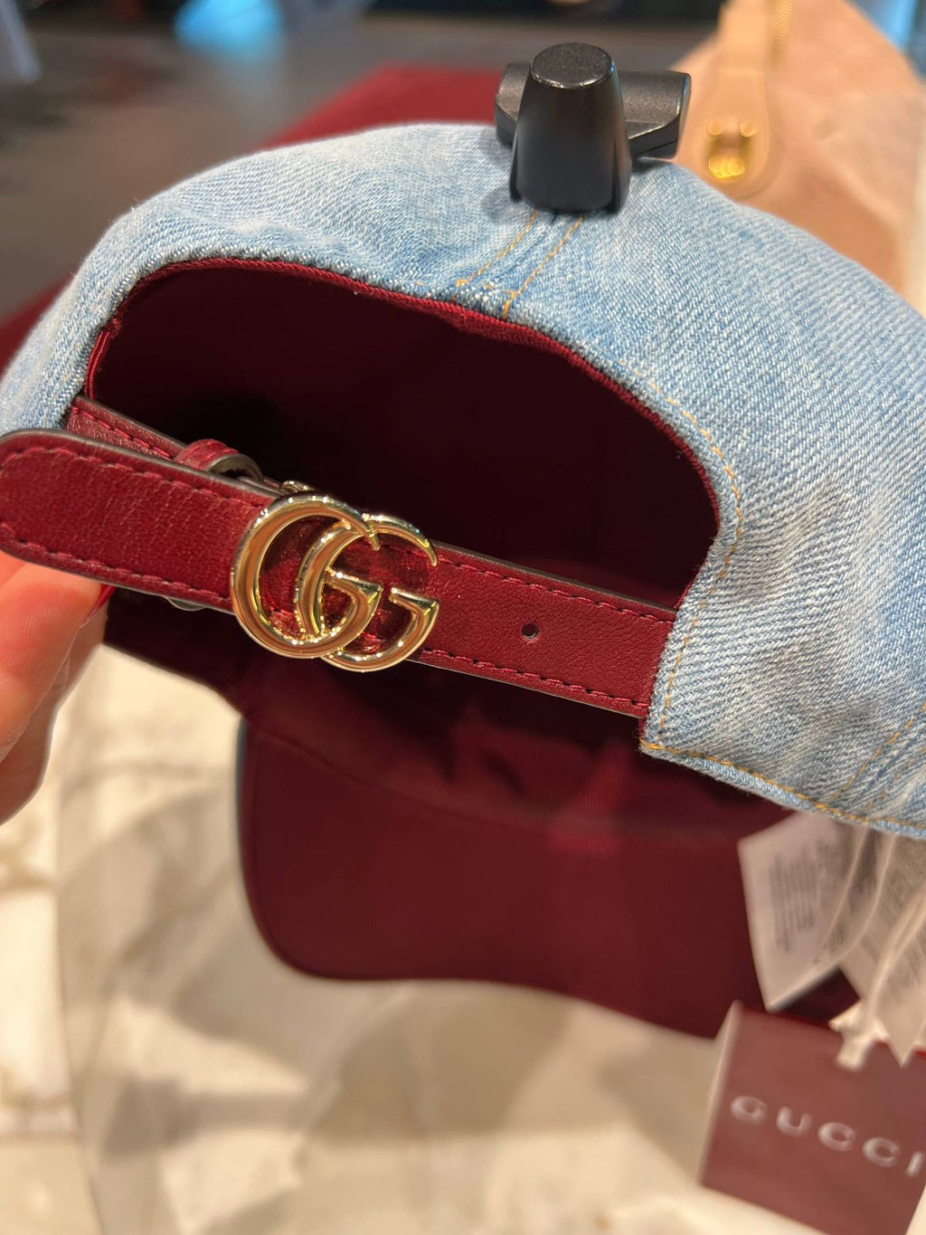 Denim Baseball Cap with Logo