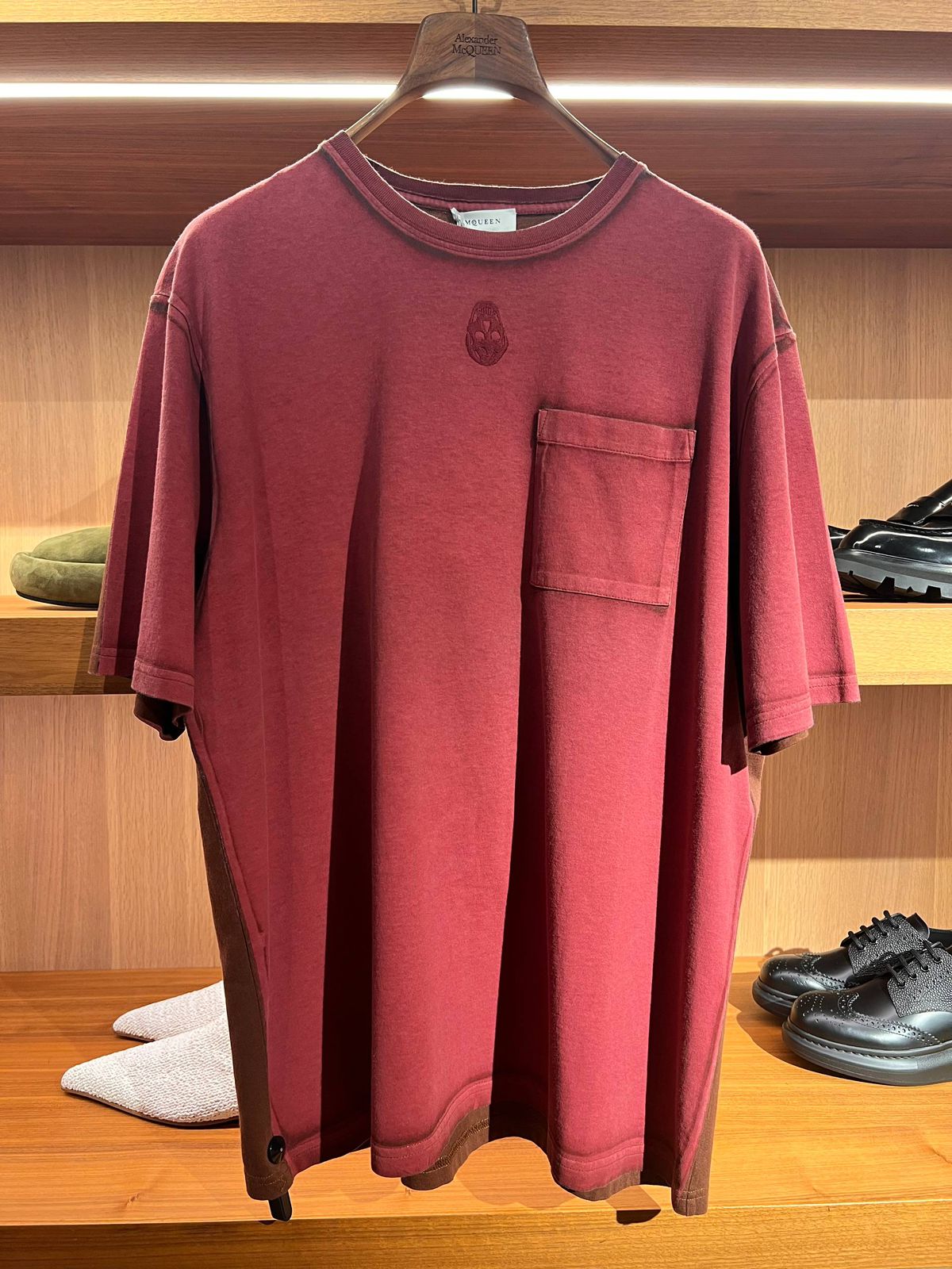 Skull Embroidered Pocket T-Shirt