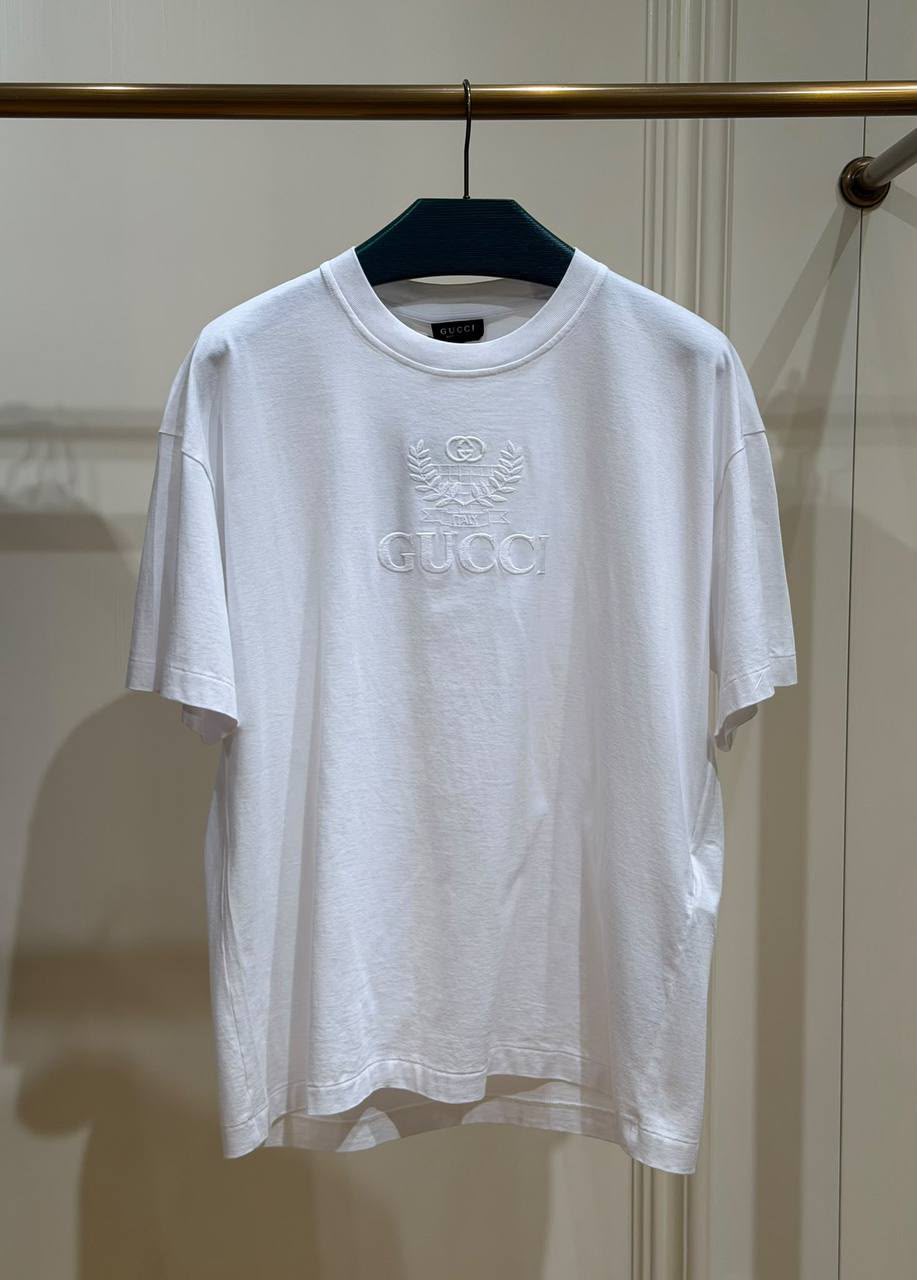 Embossed Logo Cotton T-Shirt
