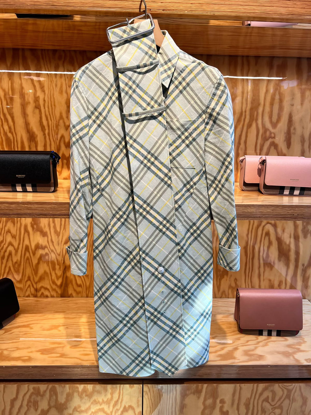 Check Cotton Trench Coat