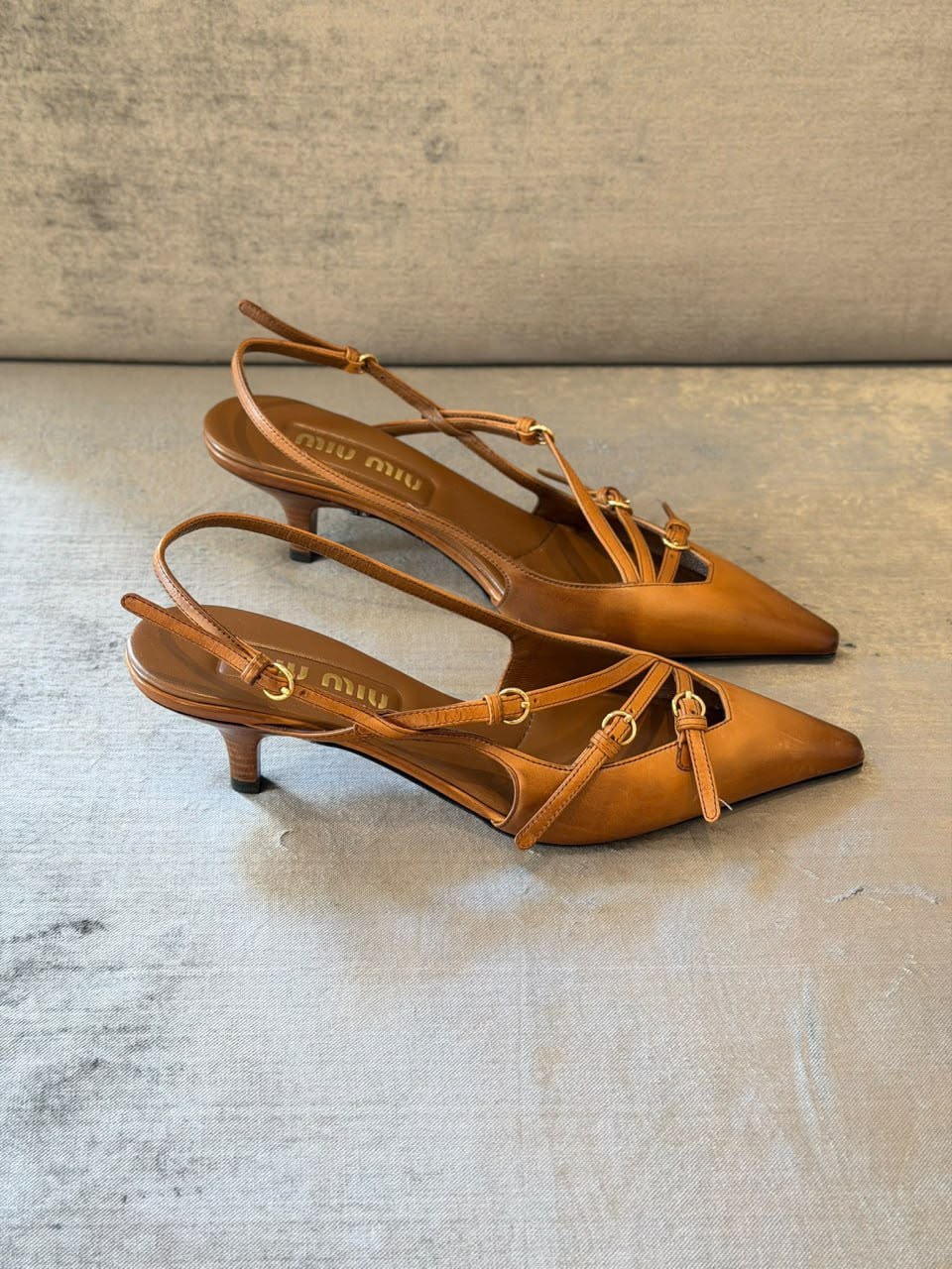 Leather Slingback Pumps