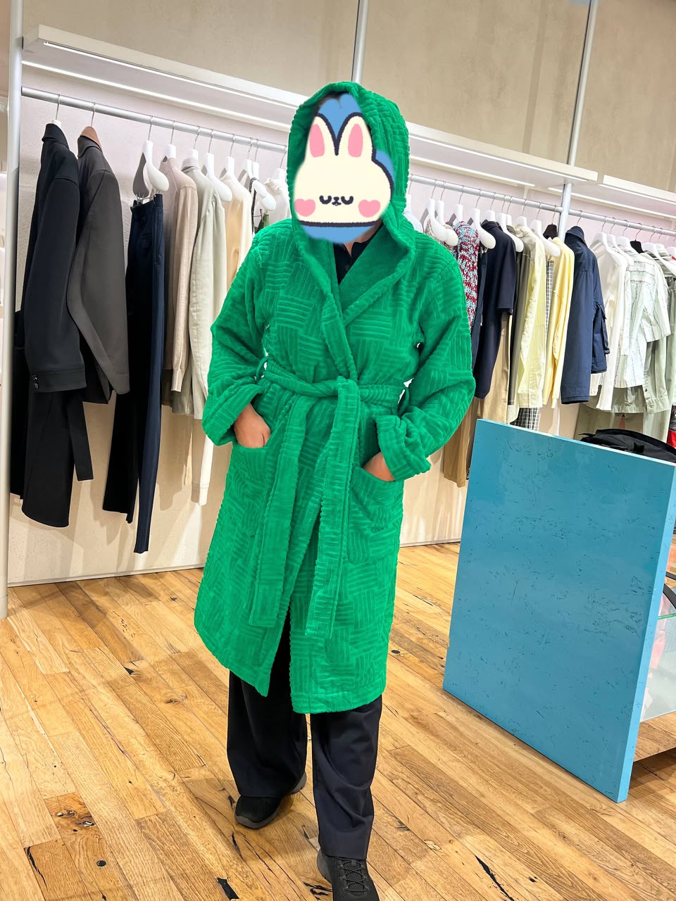 Textured Hooded Robe