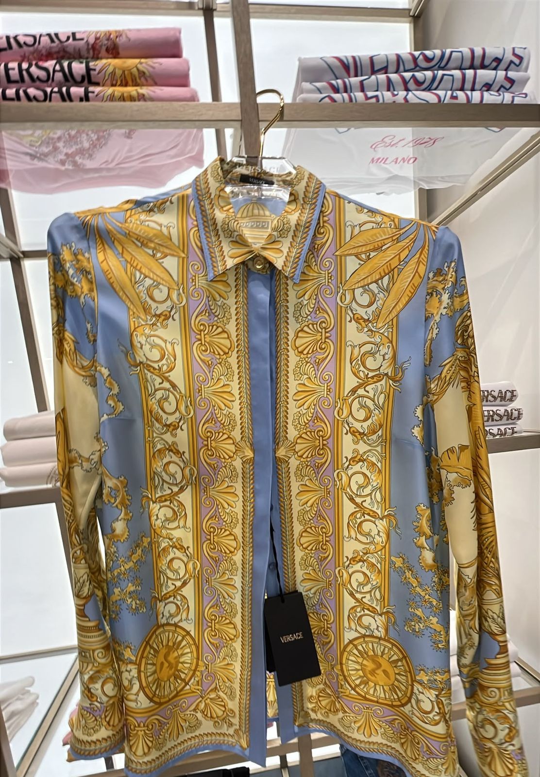 Barocco Print Silk Shirt