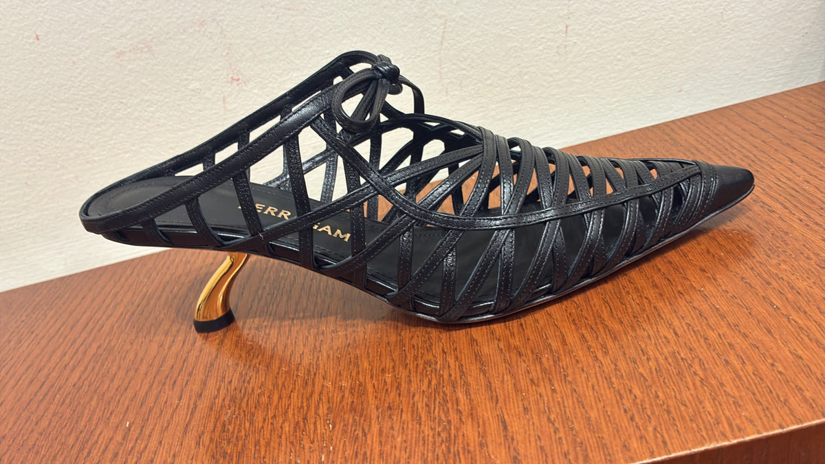 Cage Kitten Heel Mule