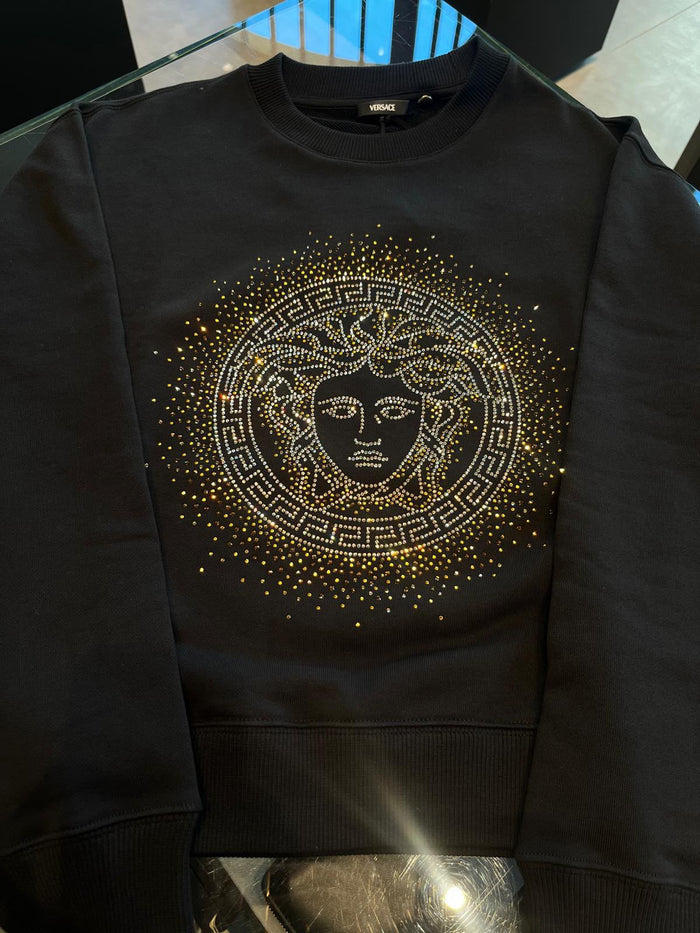Medusa Crystal Embellished Sweatshirt