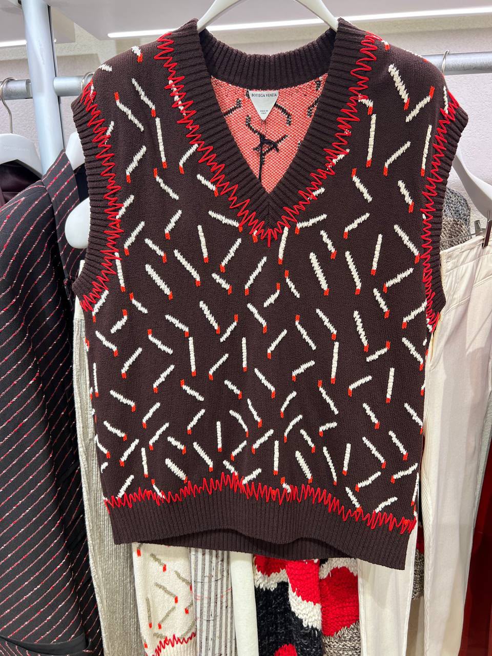Intarsia Knit V-Neck Vest