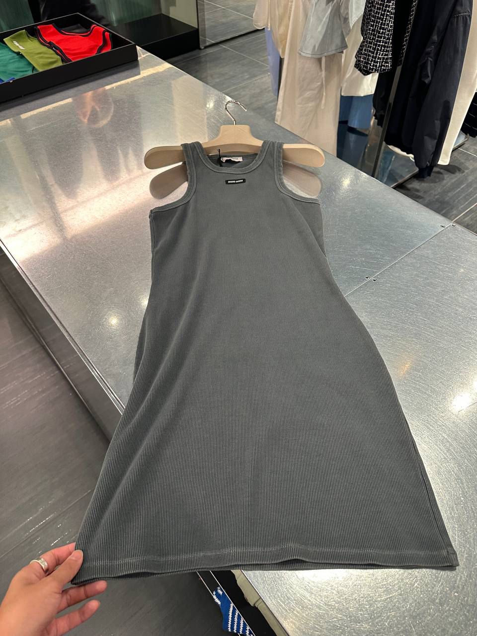 Ribbed knit tank dress