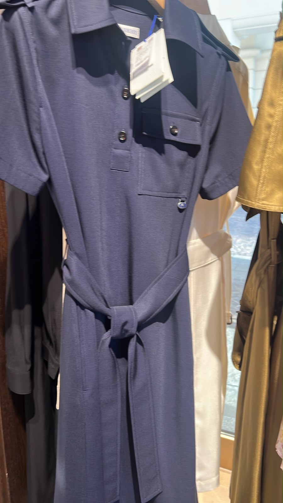 Short-Sleeve Belted Shirt Dress