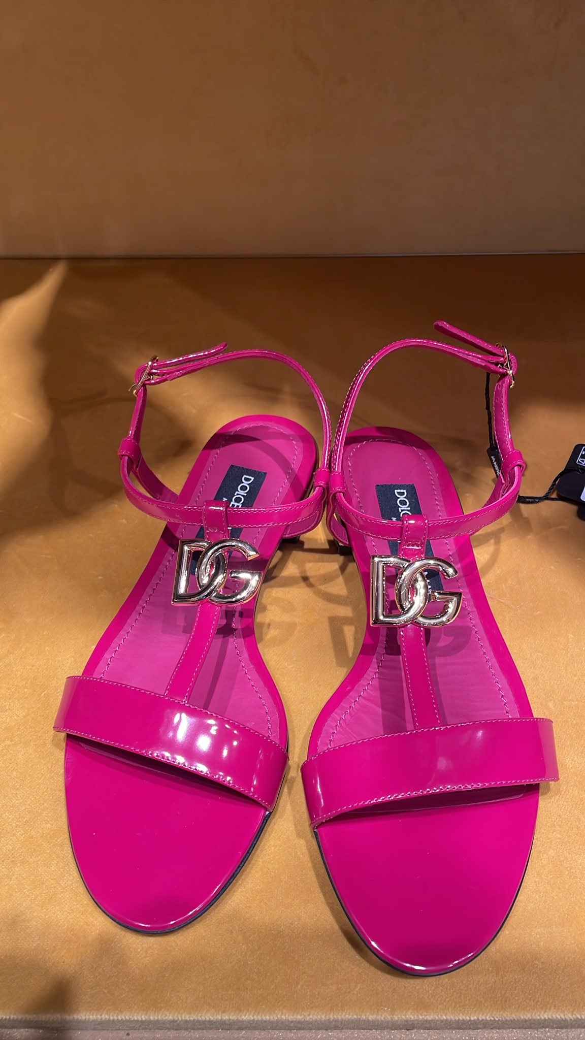 DG Logo Patent Leather Sandals