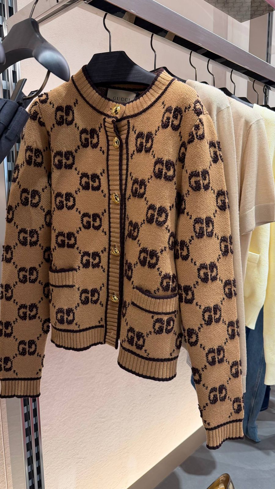 GG Jacquard Wool Cardigan