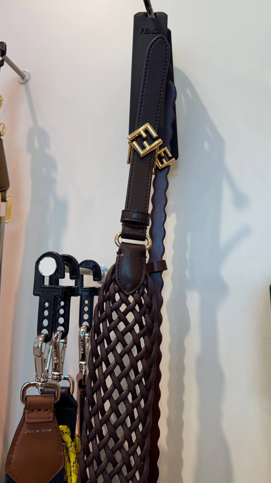 O'Lock Woven Leather Bag Strap