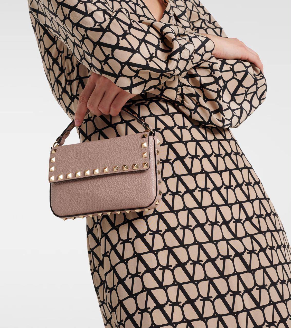 Roman Stud Top Handle Bag