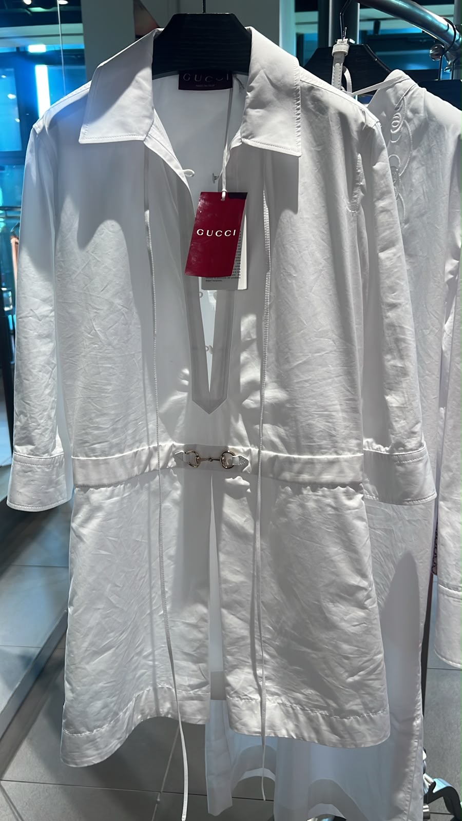 Horsebit-detail cotton shirt dress