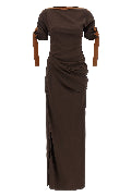 Dress with leather straps