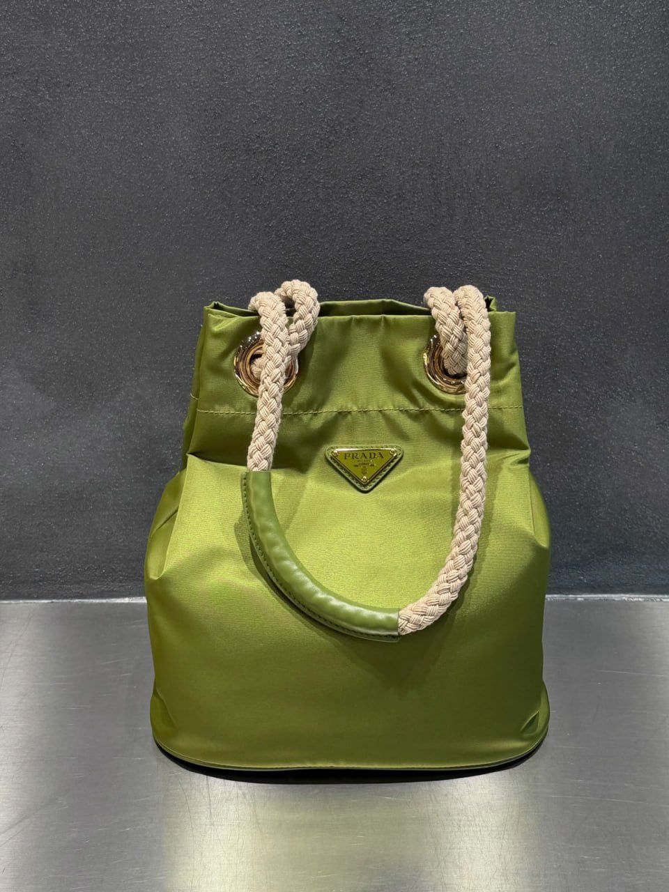 Re-Nylon and Rope Bucket Bag