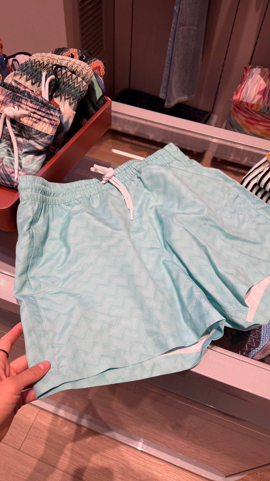 Men's Chevron Print Swim Trunks