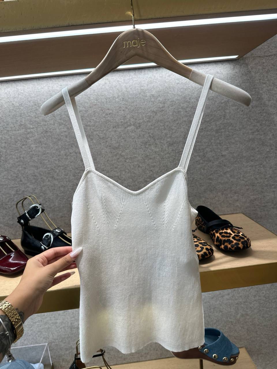 Ribbed knit camisole top
