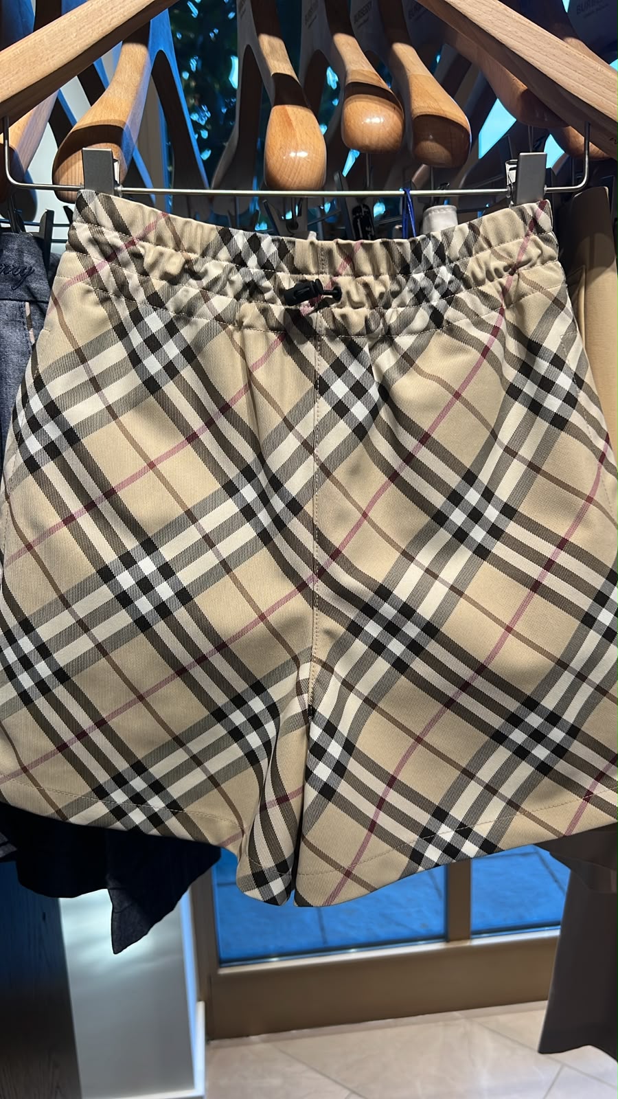 Vintage Check Drawstring Shorts