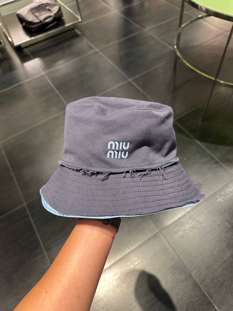 Denim bucket hat