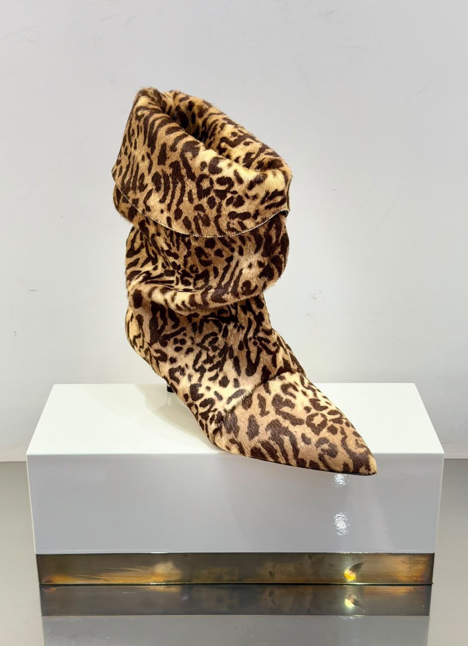 Leopard Print Slouchy Ankle Boot