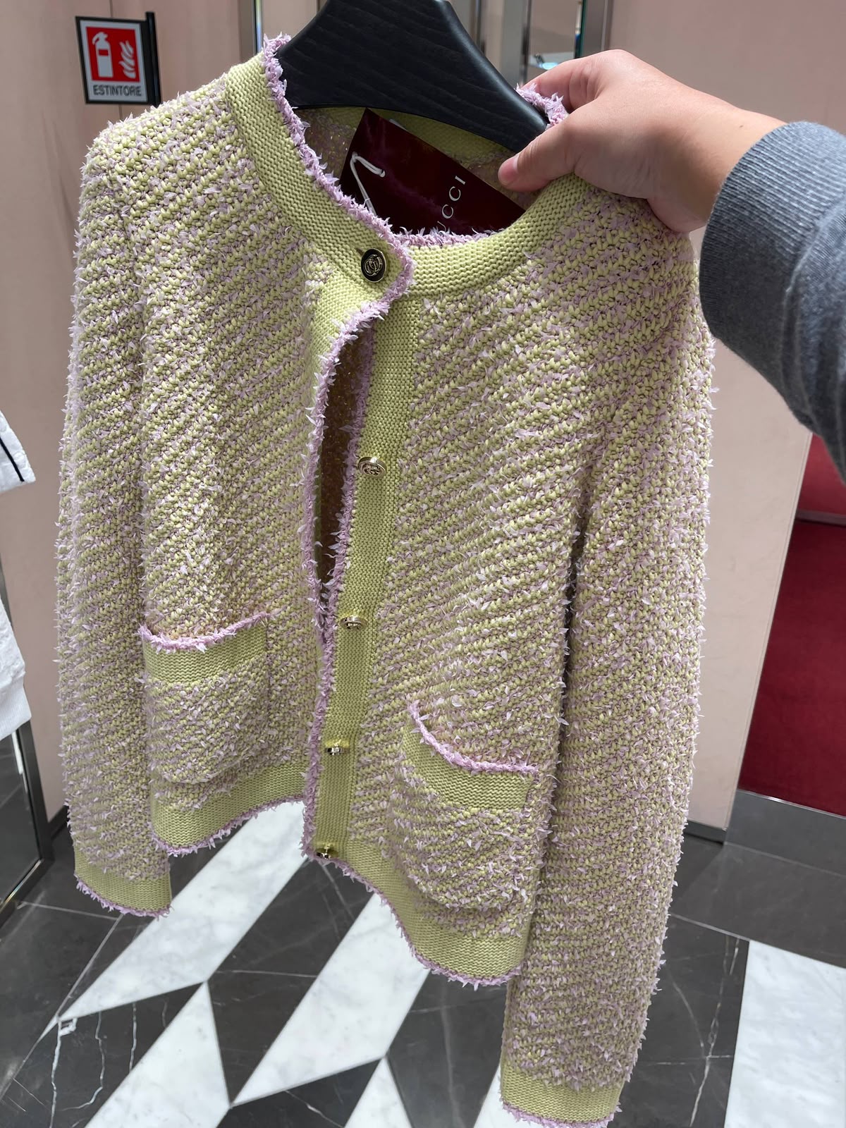 Bouclé Knit Cardigan