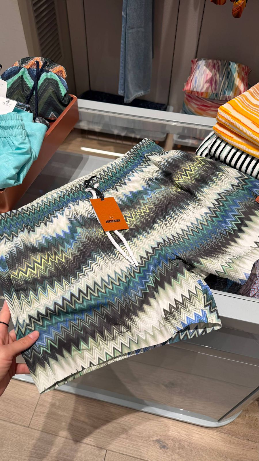 Men's Chevron Print Swim Trunks