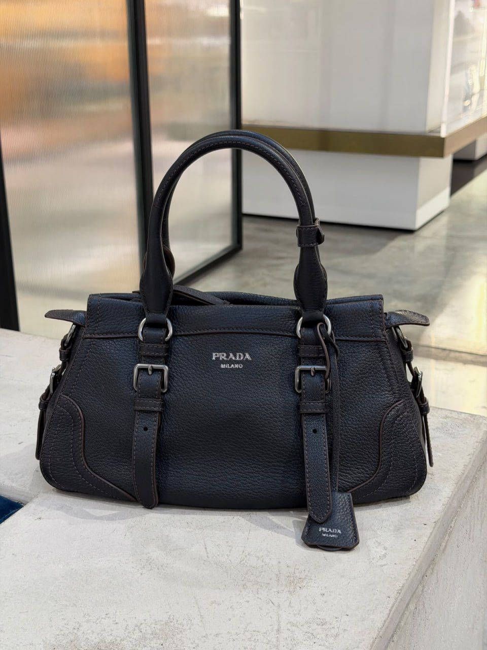 Buckle Leather Handbag