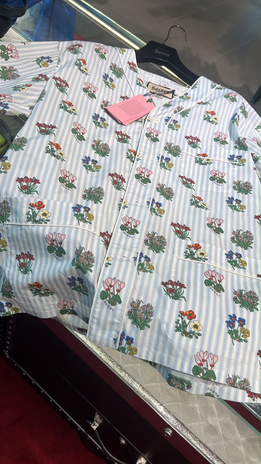 Garden Floral Stripe Pajama Shirt
