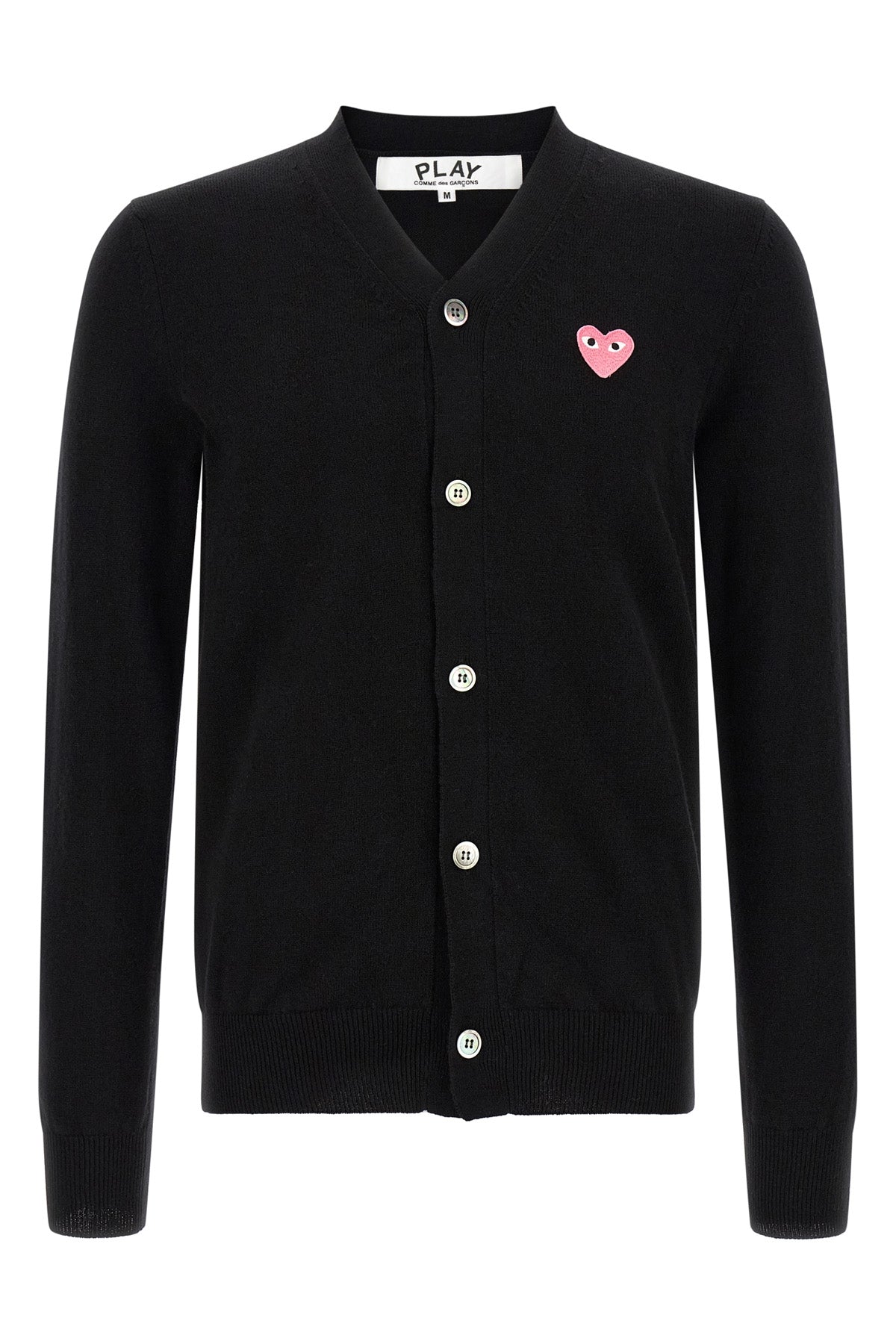 Wool cardigan with heart patch