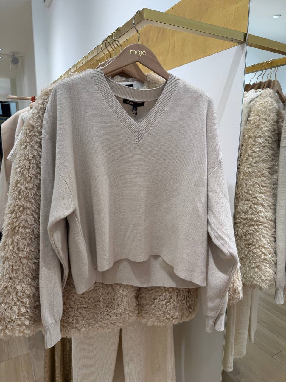 V-neck knit sweater