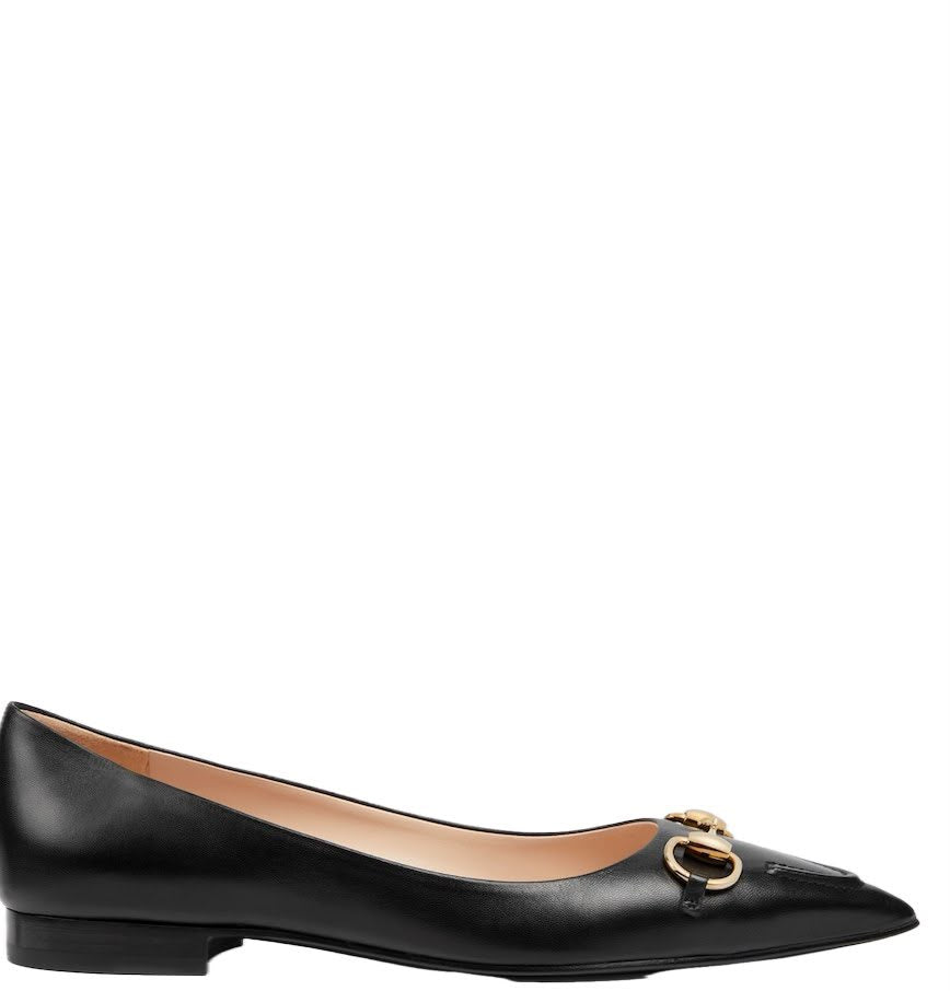 Horsebit Pointed-Toe Ballet Flat