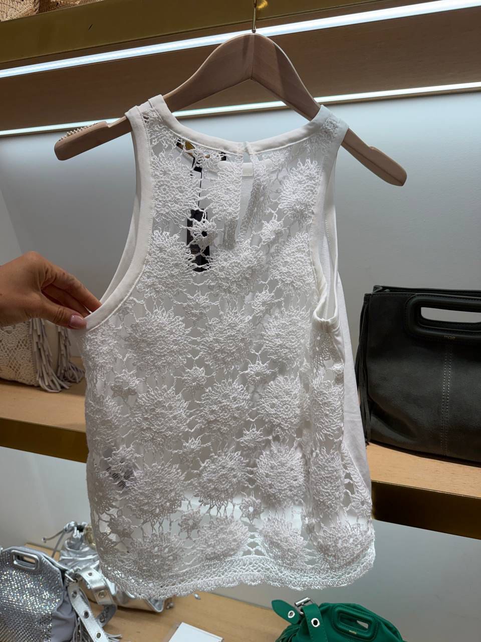Lace-back tank top