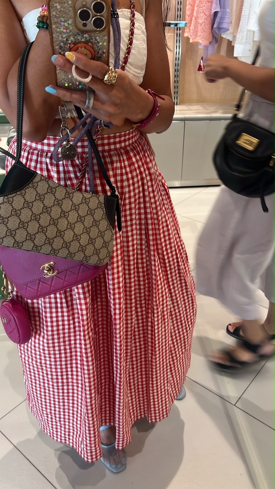 Gingham Midi Skirt