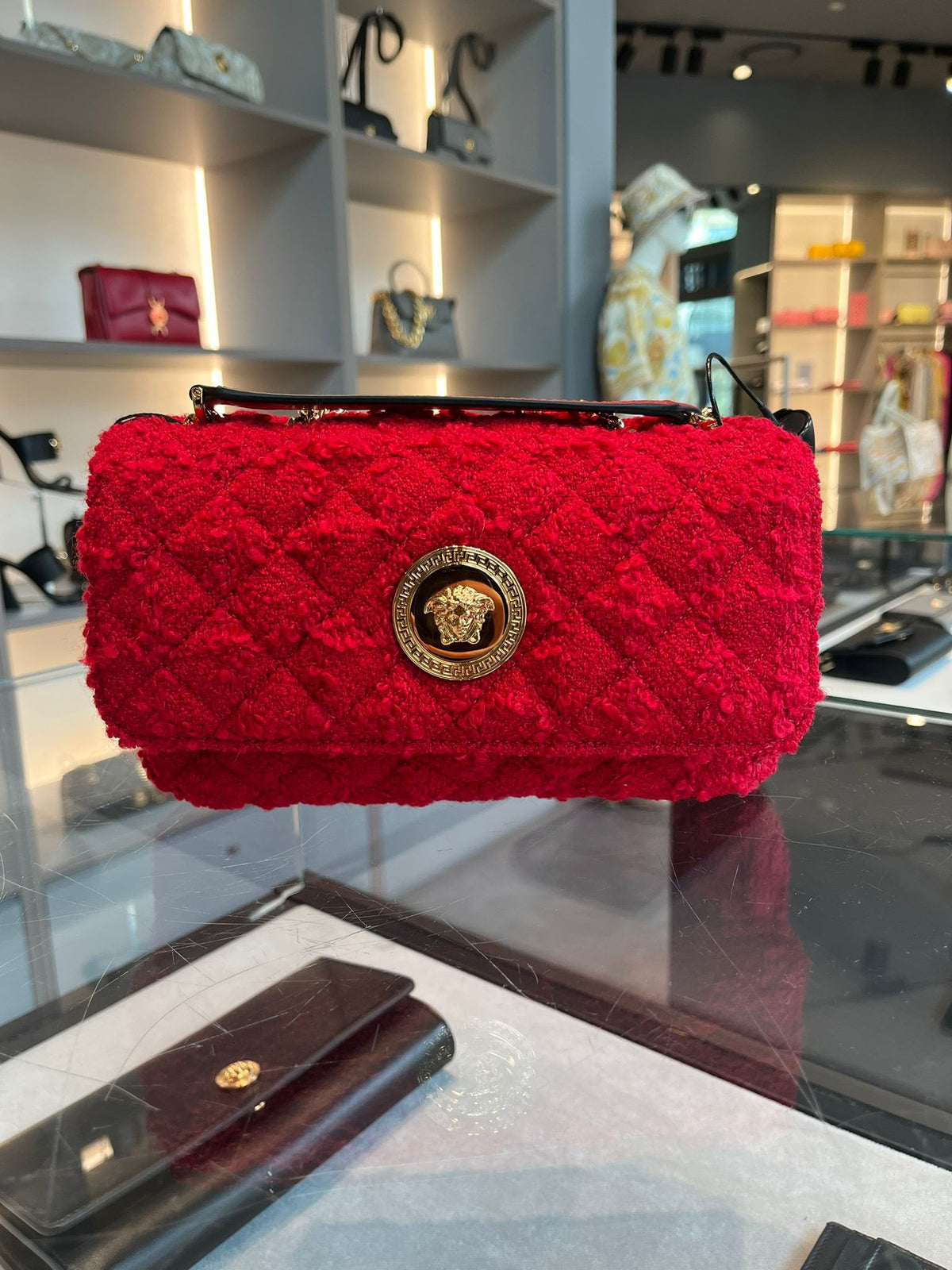 Quilted Shearling Shoulder Bag