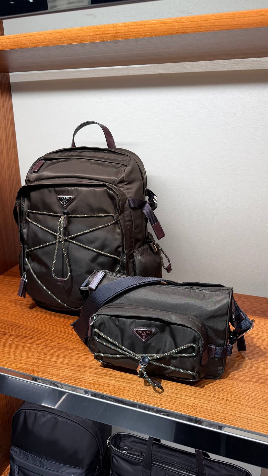 Prada Re-Nylon and Saffiano leather backpack and shoulder bag